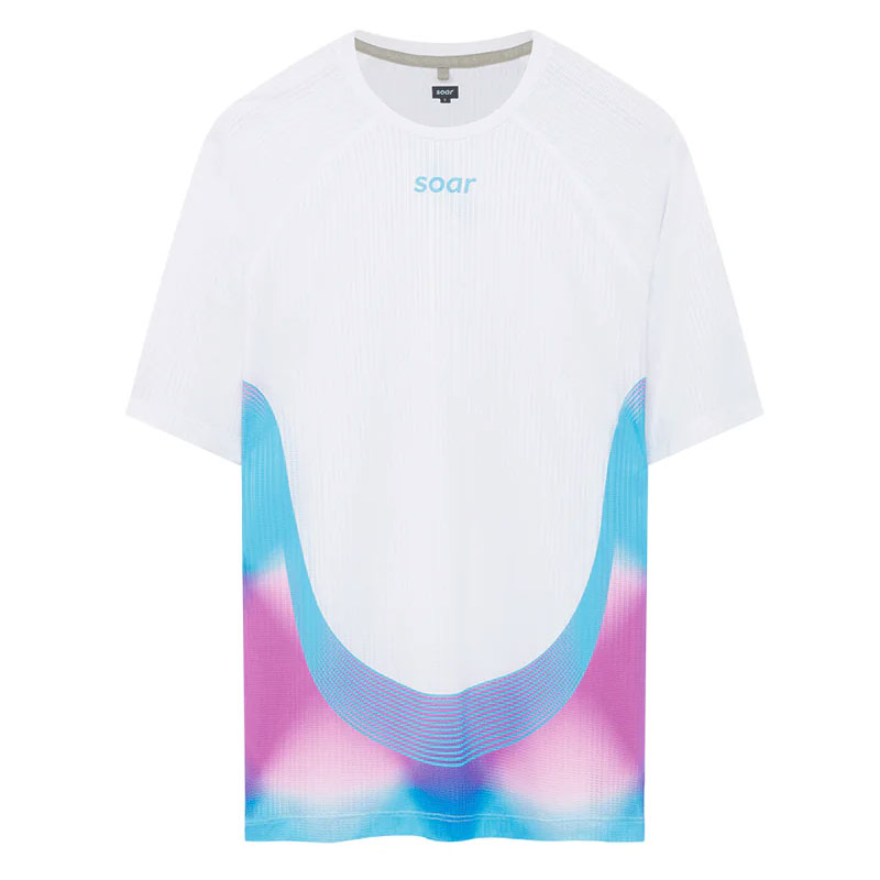 樂天商城 - SOAR Running Mens RACE TEE White Magenta Blue メンズランニングウェア 2026SS wsom(ss26st9mwhimag)