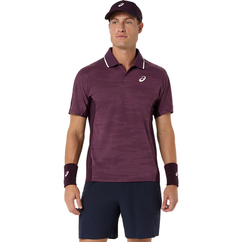 海外サイズ アシックス MATCH JACQUARD POLO ジャカード ポロシャツ テニスウェア 26fwaatn(2041a420500)