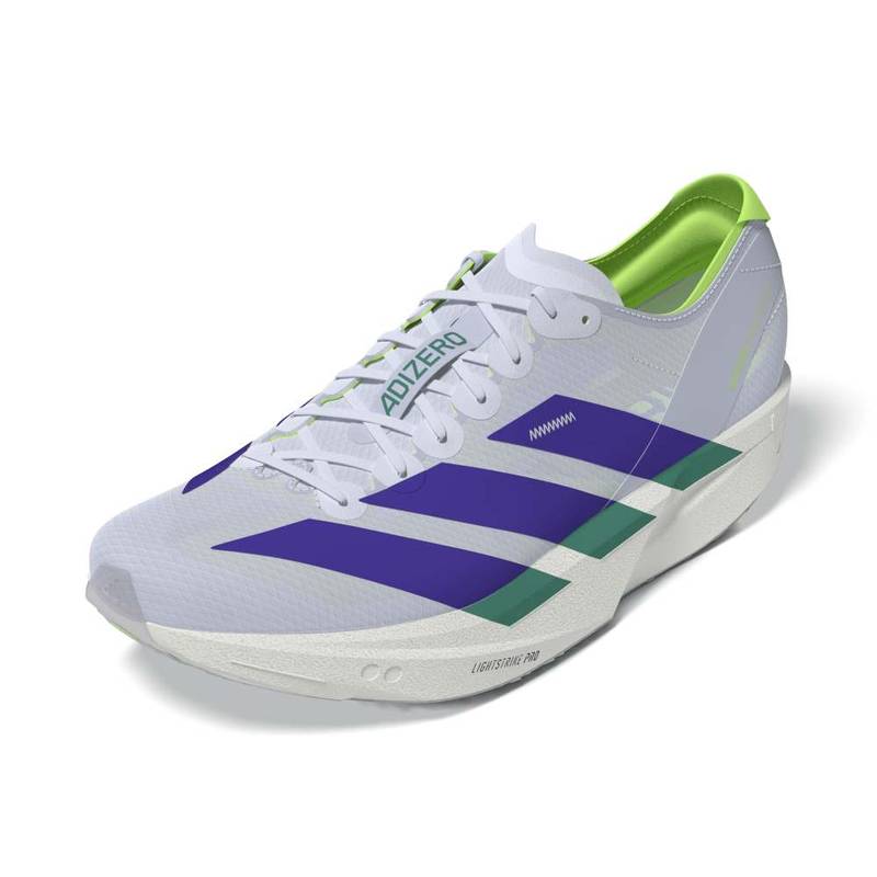 アディダス アディゼロ タクミセン11 M ADIZERO TAKUMI SEN11 KI5712 メンズ ランニングシューズ 26fwa アディゼロ タクミセン 11 M ADIZERO TAKUMI SEN 11 M メンズ レーシングシューズ ダイナミックな動きを可能にするLightstrikeProフォームクッションを搭載した軽量シューズ。 ADIZERO TAKUMI SEN 11で、ロードレースの未来へレベルアップ。限界に挑戦するランナーのためにデザインされたこのシューズは、一歩一歩がエッジの効いた走りを実現するよう設計されています。 LightstrikeProの超軽量クッションを体感してください。ダイナミックで軽快な動きと、新たなレベルのスピードを生み出すエネルギーリターンを提供します。グラスファイバー製のEnergyrod 2.0がダイナミックな感覚を高め、効率的な動きをサポートします。 Continentalラバーと組み合わせたLighttraxionアウトソールは、確実なトラクションを提供し、軽量化を実現しながらも、過酷なコンディションでもしっかりと地面を踏ん張れるようサポートします。Lightlockアッパーは足にぴったりとフィットし、パフォーマンスに集中できます。 5kmでも10kmでも、このシューズは頼りになる相棒です。adidasスピリットを体現し、自信とスタイルを持って自己ベストを目指して走りましょう。 詳細 レギュラーフィット シューレース テキスタイルアッパー テキスタイルソックライナー LIGHTSTRIKEPROミッドソール LIGHTTRAXIONアウトソールとContinentalラバートゥオフ コールドセメント構造 重量：約188g（26.5cm/片足） ミッドソールドロップ：7mm（ヒール32mm / 前足部25mm） カラー：フローズンパープル/ソーラーパープル/EQTグリーン 商品コード：KI5712