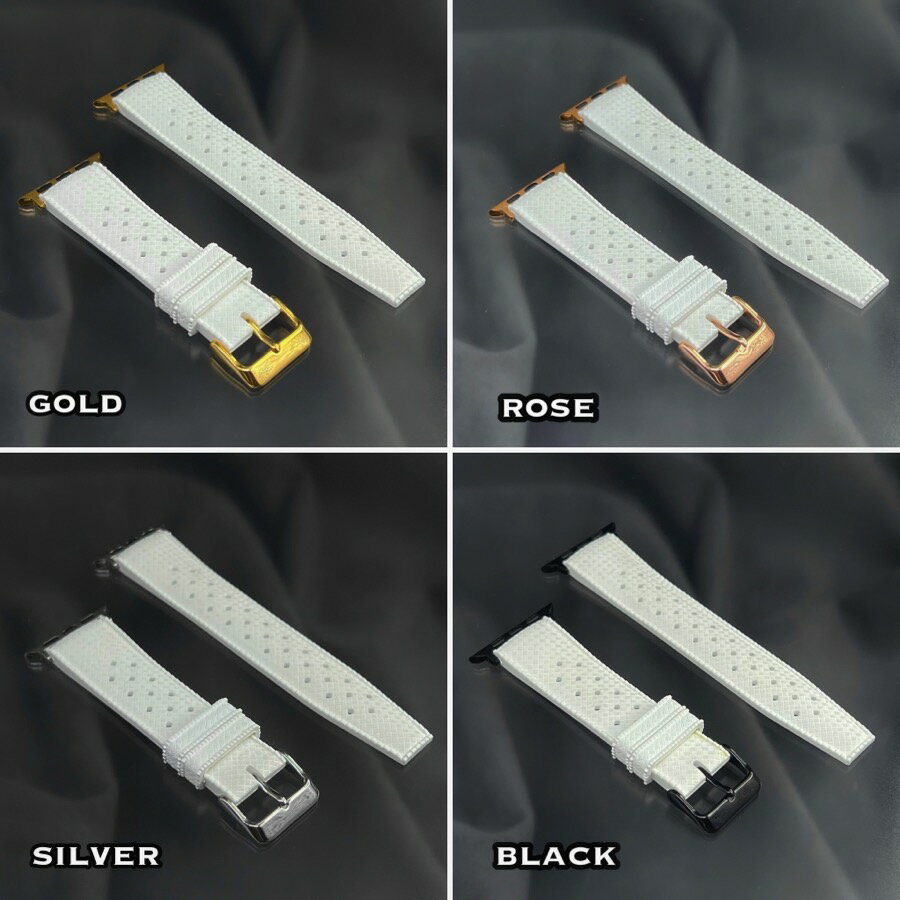 ホワイト アップルウォッチ ホール ラバー ベルト バンド ホールバックル付き 動画 49mm 41mm 45mm 40mm 44mm 38mm 42mm シリーズ9 シリーズ8 シリーズ7 シリーズ6 SE シリーズ5 シリーズ4 シリーズ3 applewatch ウルトラ SE