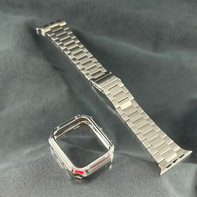 アップルウォッチ シルバー TPUケース 極薄 ステンレス ベルト バンド セット 45mm 41mm 44mm 40mm 38mm 42mm