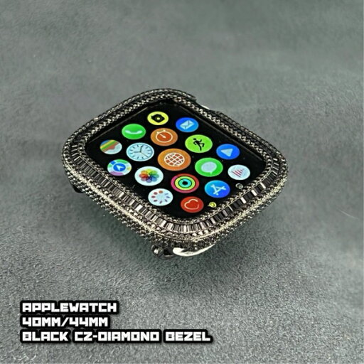40mm 44mm AA6 ブラック CZダイヤモンド ベゼル カバー シリーズ6 SE シリーズ5 シリーズ4 アップルウォッチ apple watch 40mm 44mm AA6 ブラック CZダイヤモンド ベゼル カバー シリーズ6 SE シリーズ5 シリーズ4 アップルウォッチ apple watch