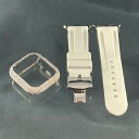 シルバー ベゼル CZダイヤモンド ホワイト ディープ ラバー ベルト カスタムセット アップルウォッチ 49mm 41mm 45mm 40mm 44mm シリ...