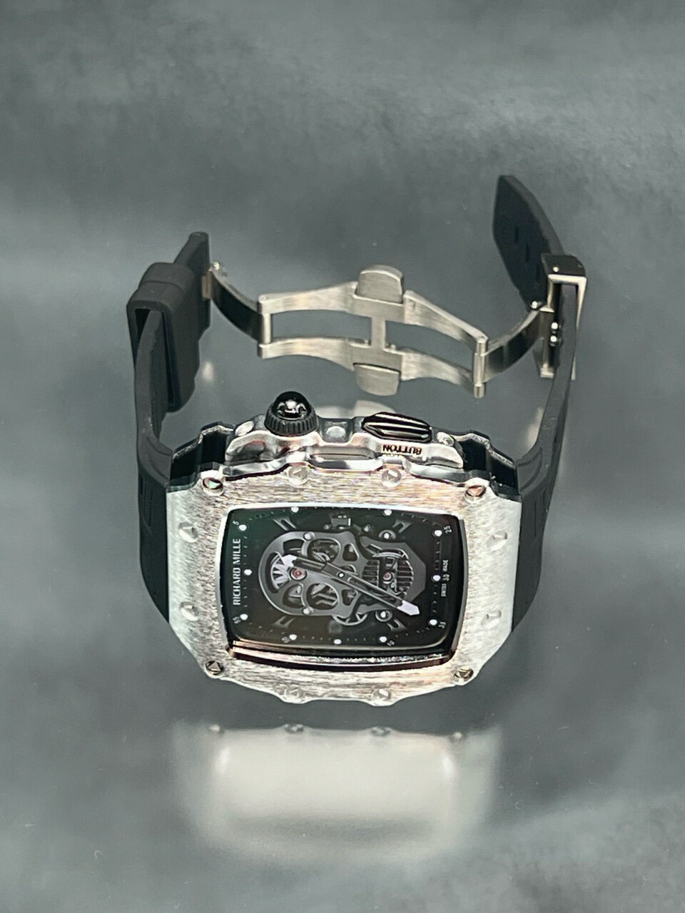アップルウォッチ シルバー メタル ケース ラバーベルト 45mm 44mm シリーズ9 シリーズ8 シリーズ7 シリーズ6対応 動画 シリーズ7 applewatch アップルウォッチ用 シリーズ 5 シリーズ4 SE SE2