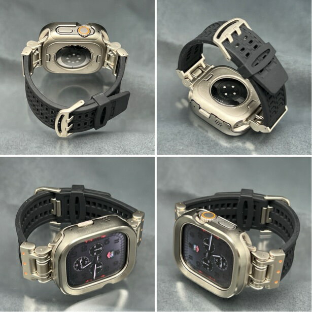 アップルウォッチ アルミニウム ケース ラバー ベルト バンド セット 46mm 49mm 45mm 44mm 41mm 40mm