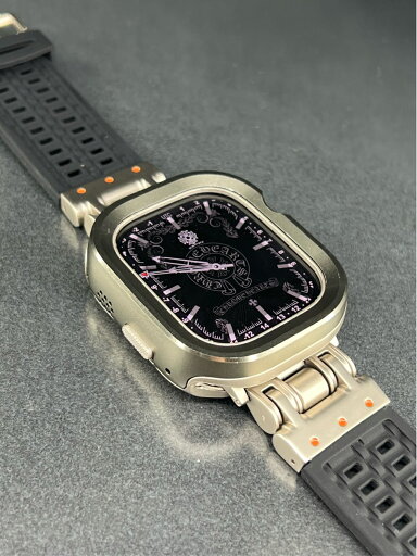 アップルウォッチ チタンカラー アルミニウム ケース ラバー バンド セット 49mm 45mm 44mm 46mm アップルウォッチ チタンカラー アルミニウム ケース ラバー バンド セット 49mm 45mm 44mm 46mm
