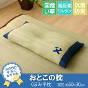 イケヒコ 枕 まくら い草枕 消臭 ピロー 国産 「おとこの枕 くぼみ平枕」 約50×30cm 中材:低反発ウレタンチップ シンプル 3633009【代引き不可...