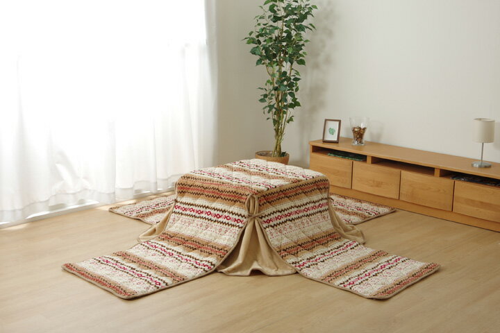 イケヒコ ゆったりーな 省スペース こたつ薄掛け布団単品 「ノーデル省S」 アイボリー 約280×280cm 北欧 アイボリー 5883109【代引き不可】【北海道沖縄離島は配送不可】-お取り寄せ品- [3]