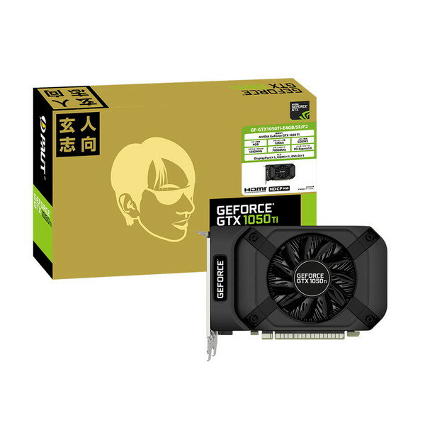 玄人志向 クロウトシコウ グラフィックボード GF-GTX1050Ti-E4GB/SF/P2 NVIDIA GeForce GTX 1050 Ti バスインターフェイス：PCI Express 3.0 x16 モニタ端子：DVIx1/HDMIx1/DisplayPortx1 メモリ：GDDR5/4GB [GFGTX1050TiE4GBSFP2] 4988755058391