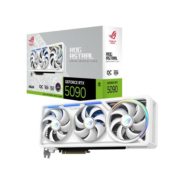 グラフィックボード ASUS エイスース ROG-ASTRAL-RTX5090-O32G-WHITE NVIDIA GeForce RTX 5090 PCI Express 5.0 モニタ端子 HDMI2.1b x2 DisplayPort2.1b x3 メモリ GDDR7 32GB 0199291112087