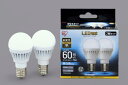 アイリスオーヤマ LED電球 E17 広配光2P 昼白色 60形(760lm) LDA7N-G-E17-6T52P - 0501-4967576300605-ds -お取り寄せ品-