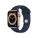 Apple Watch Series 5 GPS + Cellularモデル 44mm ウェアラブル端末・スマートウォッチ APPLE Apple Watch Series 6 GPS+Cellularモデル 44mm MJXN3J/A [ゴールドステンレススチールケース/ディープネイビースポーツバンド] 【キャンセル不可・北海道沖縄離島配送不可】 0057-4549995245592-ds 4549995245592-ds