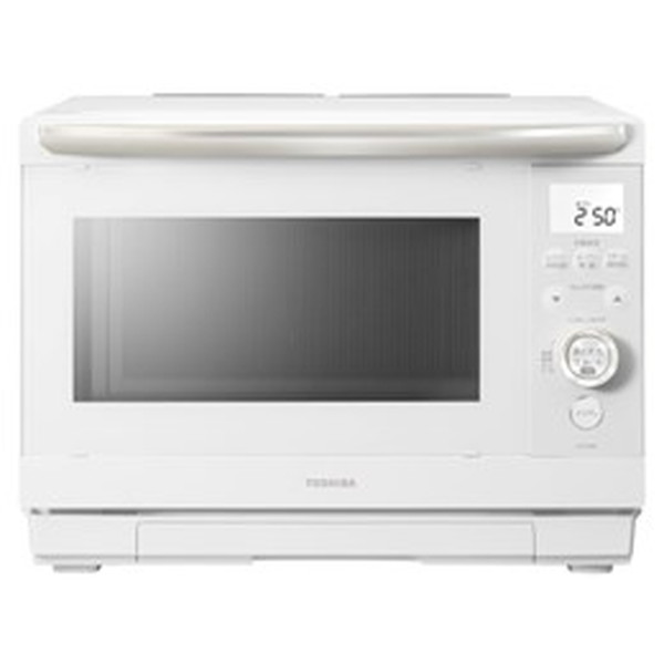 ■ ご注意 ■・ ご注文のタイミングにより、納期がかかる、又は完売などの場合もございます。・ 商品の情報/詳細、画像について保証は致しかねます。・ 画像はイメージです。商品以外が含まれる、又は商品と異なる場合があります。・ 必ずメーカーホームページなど合わせてご確認ください。・ ご注文確定後によるキャンセル・返品・交換は出来かねます。タイプ：スチームオーブンレンジ 庫内容量：26L 庫内構造：庫内フラット 使用人数：3人 最大レンジ出力：1000W オーブン最高温度：250℃ワイド&フラットで手入れがしやすい過熱水蒸気オーブンレンジ（26L）。「石窯おまかせ焼き（鶏肉・野菜コース）」を搭載し好みの味を付け並べるだけ。間口39.7cmの広々ワイド庫内で、弁当や大皿料理などもスムーズに出し入れできる。赤外線センサー（上面配置）で食材をおいしくあたためる。「過熱水蒸気調理」で油や塩分をカットしてヘルシーに仕上がる。溝付きで余分な脂を流し容器が傾きにくい「ヘルシーフラット角皿」を採用。基本仕様タイプスチームオーブンレンジ庫内容量26 L使用人数3 人庫内構造庫内フラットドア開閉方向縦開き最大レンジ出力1000 Wピッタリ設置背面センサーハイアングル赤外線センサー、温度センサー電源(周波数)50/60Hz対応(ヘルツフリー)付属品ヘルシーフラット角皿(鉄板ホーロー・溝付き)1枚/(給水カセット・水受けは本体に装着済み)自動メニュー数87レシピ数147自動お手入れ○脱臭○加熱方式上下ヒーター式(1段調理)グリル大火力石窯ドームグリルオーブン最高温度250 ℃オーブン最低温度100 ℃トースト○発酵(パン機能)○過熱水蒸気○ノンフライ機能○スチームタンク式省エネ性能待機時消費電力ゼロ○省エネ基準達成率100%(2008年度)サイズ・質量サイズ幅480x高さ350x奥行390(ハンドル含む443)mm質量17 kg庫内寸法幅384x高さ215x奥行323mmカラーカラーホワイト