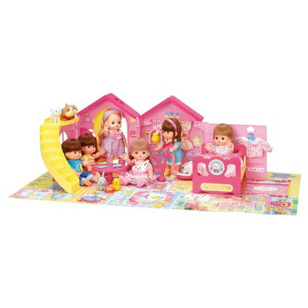 メルちゃん かいだんつきの なかよしハウス おもちゃ こども 子供 女の子 人形遊び ハウス 3歳 -お取り寄せ-【キャンセル不可・北海道沖縄離島配送不可】 0389-4977554515150-ds