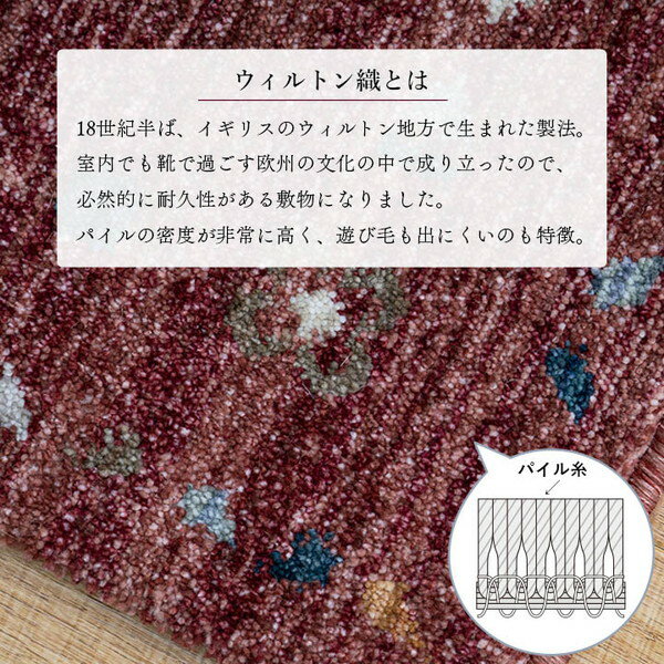 イケヒコ 玄関 マット トルコ製 ウィルトン 織り 民族柄 エスニック シンプル 抗菌防臭 消臭 丈夫 へたりにくい 1年中 ソファー前用 ベッドサイド用 約60×90cm レッド 1311730241801【代引き不可】【北海道沖縄離島は配送不可】-お取り寄せ品- 4550317427282-ds