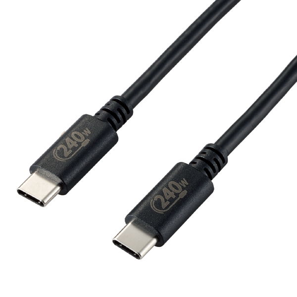 ELECOM エレコム U2C-CCPE20NBK USB Type-cケーブル 2.0 PD EPR対応 240W （USB-C to USB-C） 2m ブラック【キャンセル不可・北海道沖縄離島配送不可】 -お取り寄せ品- 4549550252287-ds