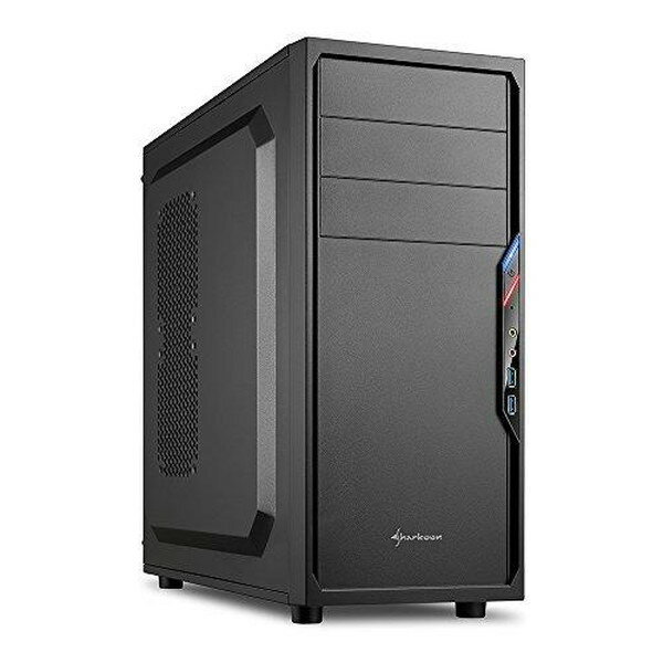 Sharkoon ケース SHA-VS4-VBK 黒 Mini-ITX, Micro-ATX, ATX【キャンセル不可・北海道沖縄離島配送不可】-お取り寄せ品- 4571388251217-ds