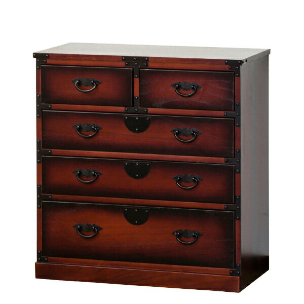 クロシオ 民芸調引出箪笥 64734 【代引・日時指定・キャンセル不可・北海道沖縄離島配送不可】 -お取り寄せ- 4954877647348-ds