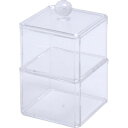 不二貿易 PSコスメ収納 蓋ツキ小物入レ2段 6019B 商品コード14378 【代引・日時指定・キャンセル不可・北海道沖縄離島配送不可】 -お取リ寄せ- 4953980143785-ds