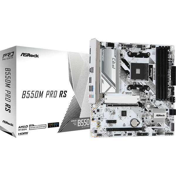 ASRock マザーボード B550M Pro RS Socket AM4 AMD B550 MicroATX DDR4 アスロック マザボ  4710483945229-ds