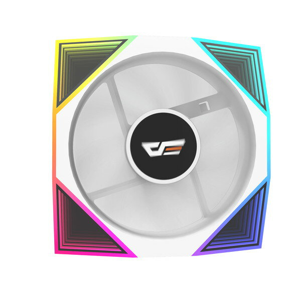 darkFlash インフィニティーミラーファン DM18 ホワイト・リバース ケースファン リバースファン 120mm 静音 冷却ファン 28mm厚【キャンセル不可・北海道沖縄離島配送不可】 -お取り寄せ- 4711527007712-ds