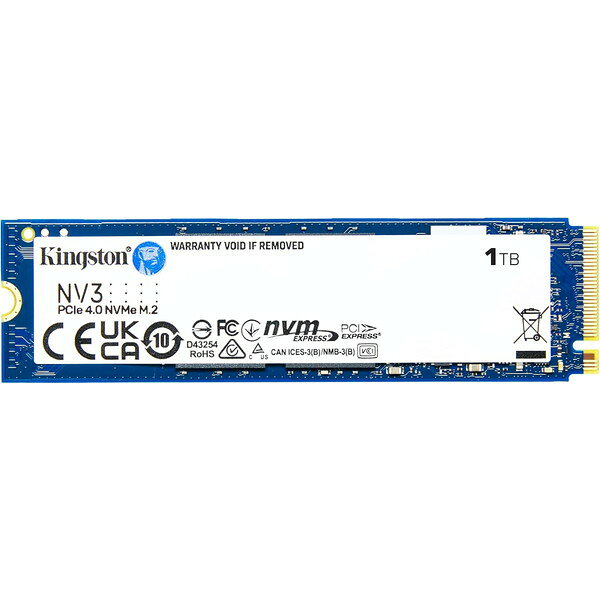 SSD キングストン 1TB NV3 PCIe 4.0 NVMe SSD SNV3S/1000G M.2 (Type2280) Kingston【キャンセル不可・北海道沖縄離島配送不可】 0740617344790-ds