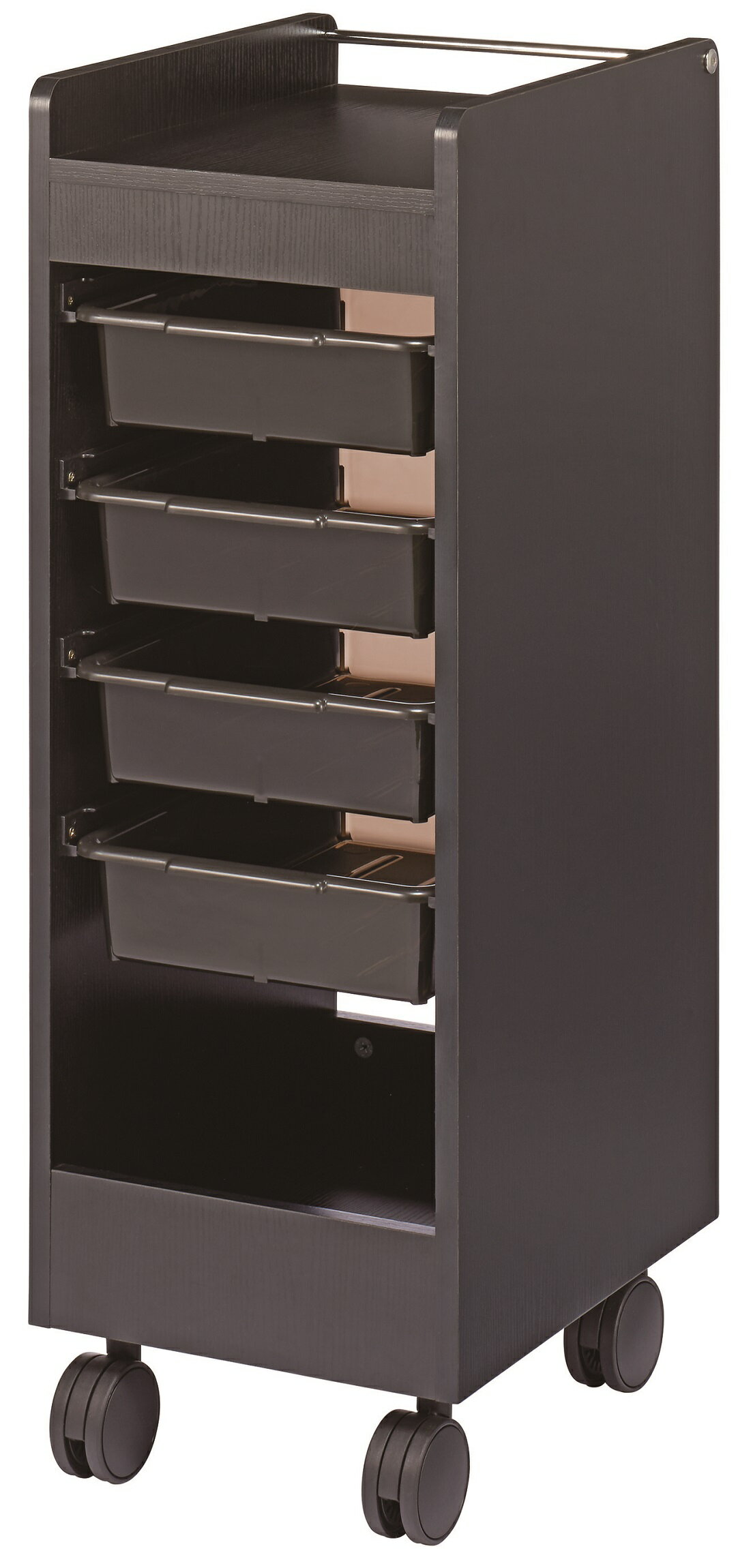 西村製作所 ワームスC340収納ワゴン 黒木目 【メーカー直送のため代引・日時指定・北海道沖縄離島配送不可】