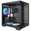 Okinos PCケース Mirage 4 ARGB Black ARGBファン3基標準搭載 脱着式ダストフィルター Micro-ATX/ITX対応 裏配線スペース搭載 ピラーレス ブラック 【キャンセル不可・北海道沖縄離島配送不可】 4897121941345-ds(2)