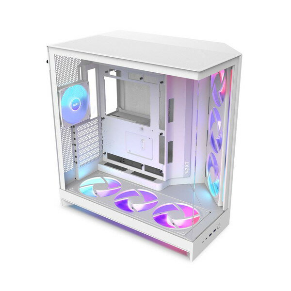 WiNDy - NZXT PCケース H9 FLOW RGB+(2025) ホワイト CM-H92FW-P1 RGBファン3基標準搭載(420mm×2/120mm×1) RGBコントローラー付属 E-ATX/ATX/Micro-ATX/Mini-ITX 斜めファン配置 【キャンセル不可・北海道沖縄離島配送不可】 -お取り寄せ- 4943508304927-ds