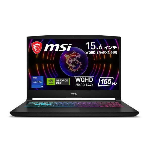 滑らか表示WQHDディスプレイ 165Hz 搭載 パワフルな15.6インチゲーミングノートパソコン msi Katana-15-B13VFK-879JP 15.6インチ WQHD 165Hz Core i9-13900H GeForce RTX 4060 Laptop GPU メモリ:32GB SSD:1TB Windows11 Home ノートPC 4526541194924-ds