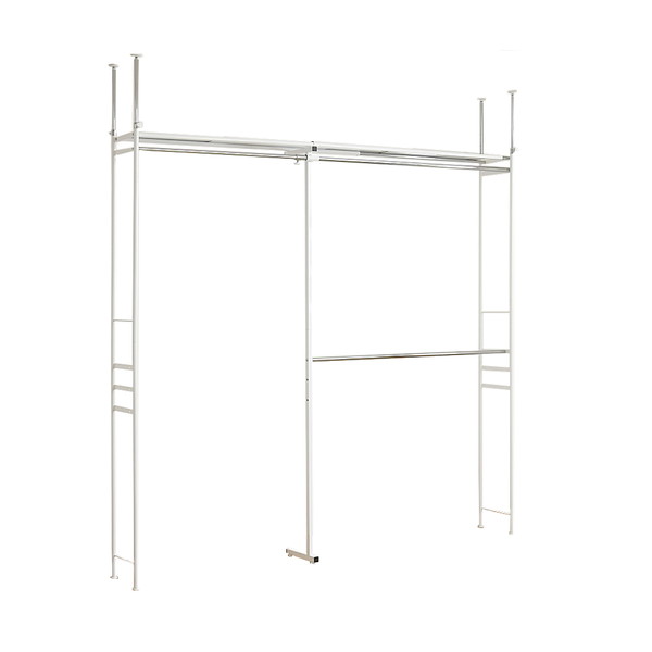 ツッパリクローゼットハンガーラック（奥行30cmロータイプ) ワイド SK-80L W(WH) ホワイト 白 壁面収納 つっぱり棒 -お取り寄せ品-【代引・日時指定・北海道沖縄離島配送不可】 4562441970695-ds エスエイ企画 0176-4562441970695-ds