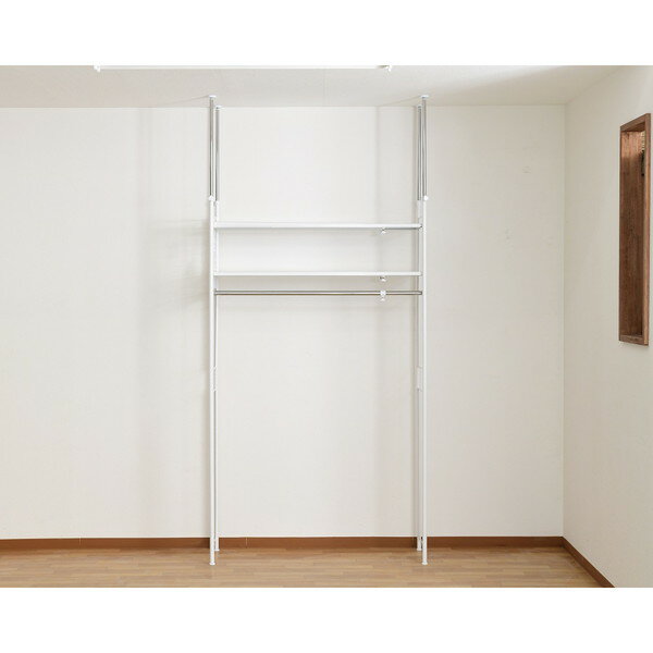 超頑丈ツッパリフレキシブルラック ワイド SF-702W(WH) ホワイト 白 壁面収納 ハンガーラック つっぱり棒 頑丈 -お取り寄せ品-【代引・日時指定・北海道沖縄離島配送不可】 4562441971494-ds エスエイ企画 0176-4562441971494-ds