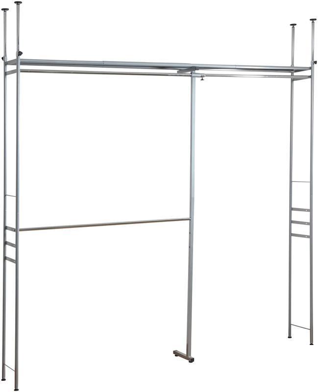 ツッパリクローゼットハンガーラック ハイタイプ ワイド シルバーメタリック SK-80H・W -お取り寄せ品-【代引・日時指定・北海道沖縄離島配送不可】 エスエイ企画 0176-4580152914722-ds