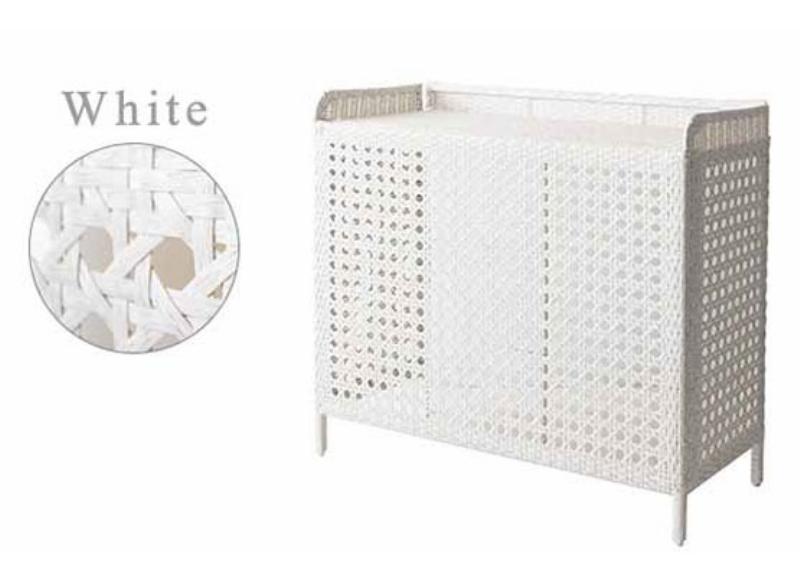 宮武製作所 エステルノ(Esterno) ラタン調 室外機カバー 耐久性 耐水性 人工ラタン おしゃれ CV-950 ホワイト -お取り寄せ品-【北海道沖縄離島は配送不可】