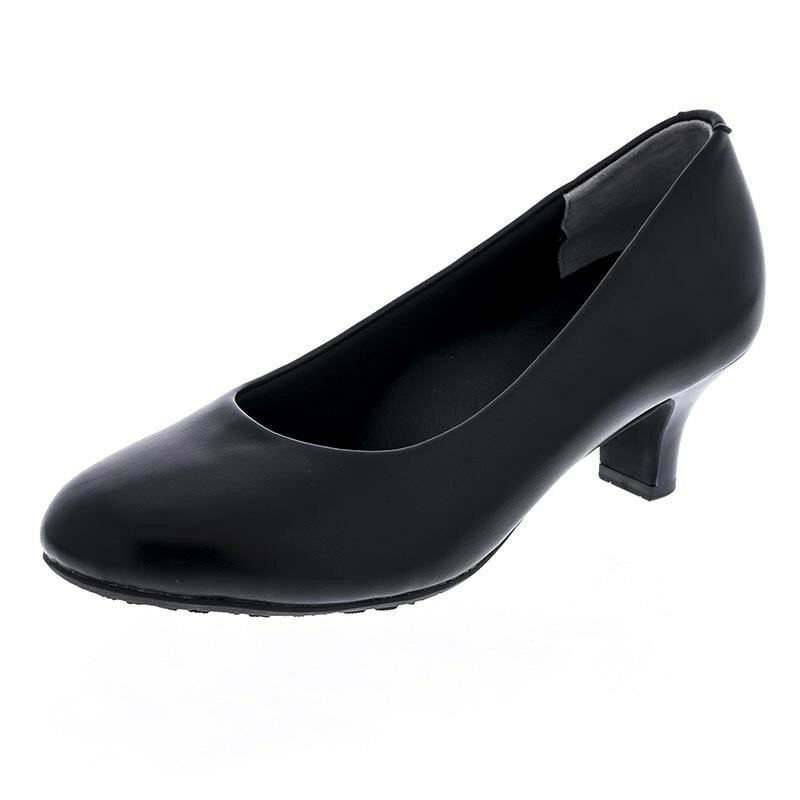 アシックス商事 Lady woker(レディワーカー) 幅広3E相当 5cmヒール ラウンドトゥ プレーンパンプス LO-17060 レディース ブラック 21.5cm -お取り寄せ品-【北海道沖縄離島は配送不可】