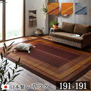 イケヒコ ラグ 国産 純国産 日本製 い草 モダン 抗菌防臭 自然素材 ベージュ 約191×191cm モダン ベージュ 8200970【代引き不可】【北海道沖縄離島は配送不可】-お取り寄せ品-