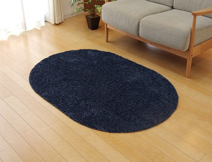 樂天商城 - イケヒコ ラグ カーペット 1畳 洗える タフト風 「ノベル」 ブルー 約100×150cm 楕円 裏:すべりにくい加工 (ホットカーペット対応) シンプル ブルー 3964289【代引き不可】【北海道沖縄離島は配送不可】-お取り寄せ品-