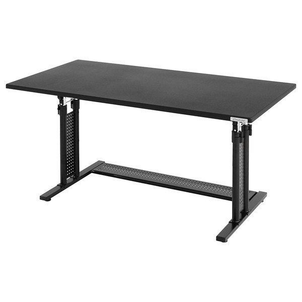 Bauhutte バウヒュッテ PCデスク 昇降式 幅120cm×奥行55cm BHD-1200M つや消し塗装マットブラック 【代引・日時指定・キャンセル不可・北海道沖縄離島配送不可】-メーカー直送-