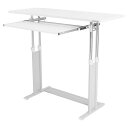 Bauhutte バウヒュッテ 昇降式 スタンディングデスク つや消し塗装 マットホワイト 幅120cm×奥行45cm BHD-1200H-WH 【代引・日時指定・キャンセル不可・北海道沖縄離島配送不可】-メーカー直送-