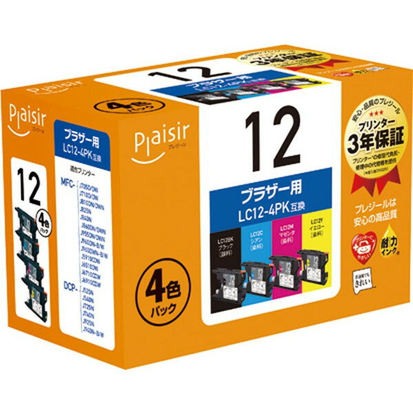 ץ쥸 plaisir PLE-BR124P [ ֥饶 LC124PK ߴ󥯥ȥå 4å ] ڥ󥻥Բġ̳ƻΥԲġ --