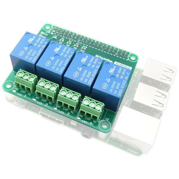 ビット・トレード・ワン ADRSRU4 Raspberry Pi用リレー制御拡張基板 4回路 【キャンセル不可・北海道沖..