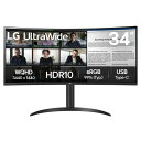 PCモニター 液晶ディスプレイ LGエレクトロニクス LG Electronics 34WR55QK-B 34型 ウルトラワイド 解像度 UWQHD 3440x1440 VAパネル 表面処理 ノングレア 非光沢 入力端子 HDMIx2/USB Type-Cx1/DisplayPort1.4x1 4989027028739-ds