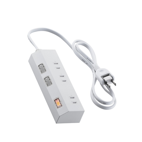 ELECOM エレコム T-IS01-2310WH 電源タップ 延長コード 1m コンセント 3個口 ほこりシャッター 極性対応 絶縁キャップ 雷ガード 個別スイッチ スイングプラグ ホワイト 【キャンセル不可・北海道沖縄離島配送不可】 4549550344159-ds