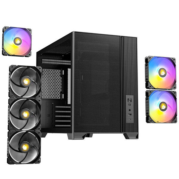 Antec ミニタワーPCケース FLUX M メッシュパネル コンパクト 高冷却設計 120mmファン6基標準搭載/最大9基搭載対応 電源前置き設計 GPUを支えるサポートステー搭載 【キャンセル不可・北海道沖縄離島配送不可】 0761345102537-ds - Image 2