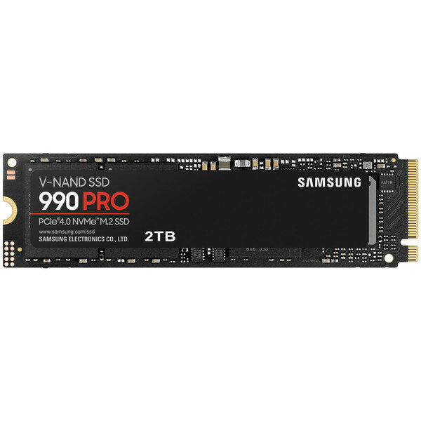 Samsung SSD 990 PRO MZ-V9P2T0B-IT 容量 2000 GB 規格サイズ M.2 (Type2280) インターフェイス PCI-Express Gen4 フラッシュメモリタイプ V-NAND TLC 読込速度 7450 MB/s 書込速度 6900 MB/s 4560441097978