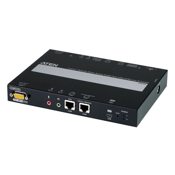 ATEN IP KVMスイッチ CN9000 1ローカル/リモート アクセス共有 1ポート VGA KVM over IP 解像度：1920×1200 RS-232C対応 【キャンセル不可・北海道沖縄離島配送不可】-お取り寄せ- 4710469340680-ds