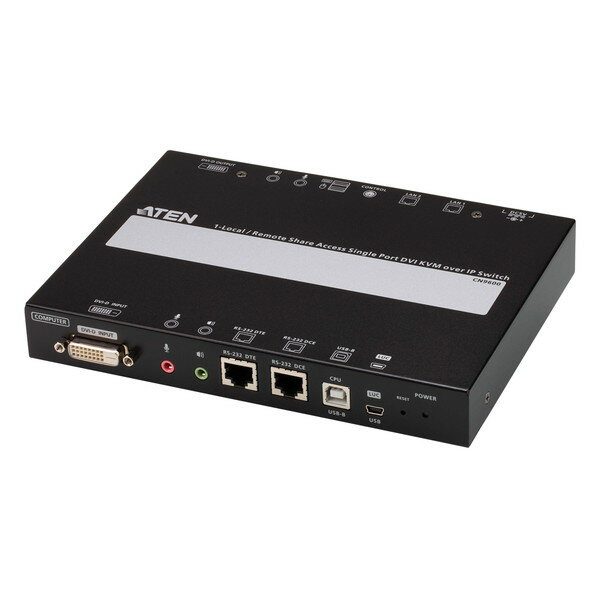 ATEN IP KVMスイッチ CN9600 1ローカル/リモートアクセス共有1ポートDVI KVM over IP 解像度1920×1200 RS-232 DTE/DCE対応 【キャンセル不可・北海道沖縄離島配送不可】-お取り寄せ- 4719264649271-ds