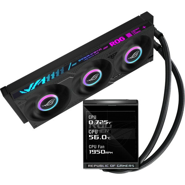 ASUS 水冷CPUクーラー ROG STRIX LC IV 360 ARGB LCD / 5.08インチ 液晶ディスプレイ / 一体型ファン / ケーブル不要の接続 / 360°回転可能なチューブ継手 / 6年 保証 0199291385955