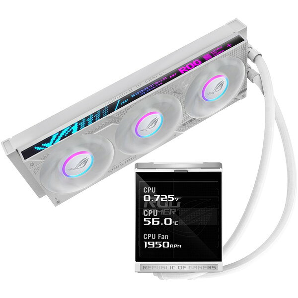 ASUS 水冷CPUクーラー ROG STRIX LC IV 360 ARGB LCD WHT [ホワイト] 5.08インチ 液晶ディスプレイ / 一体型ファン / ケーブル不要の接続 / 360°回転可能なチューブ継手 / 6年 保証 0199291582330