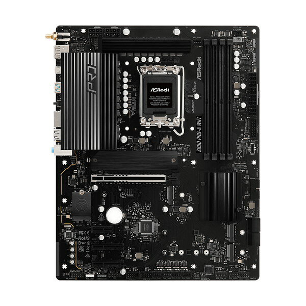 Z890 Pro-A WiFiSocketLGA1851チップセットIntel Z890フォームファクターATXメモリ4 x DDR5 DIMM SlotsDual Channel DDR5 Memory Technology- 4 x DDR5 DIMM Slots- Supports DDR5 non-ECC, un-buffered memory up to 8666+(OC)*1DPC 1R Up to 8666+ MHz (OC), 5600 MHz Natively.1DPC 2R Up to 6800+ MHz (OC), 5600 MHz Natively.2DPC 1R Up to 6533+ MHz (OC), 4800 MHz Natively.2DPC 2R Up to 5600+ MHz (OC), 4400 MHz Natively.- Max. capacity of system memory: 256GB- Supports Intel? Extreme Memory Profile (XMP) 3.0x電源16+1+1+1+1 Power Phase, Dr.MOS for VCore+GTGPU機能Intel? UHD Graphics Built-in Visuals and the VGA outputs can be supported onlywith processors which are GPU integrated.- Intel? Xe LPG Graphics Architecture- 1 x HDMI 2.1 TMDS/FRL 8G Compatible, supports HDR, HDCP 2.3 and max.resolution up to 4K 120Hz- 1 x DisplayPort 1.4 with DSC (compressed), supports HDCP 2.3 and max.resolution up to 8K 60Hz / 5K 120Hz- 1 x Intel? ThunderboltTM 4, supports HDCP 2.3 and max. resolution up to 8K 60Hz /5K 120Hz** Supports two 4K displays or one 8K display* Only the CPU's embedded graphics can be displayed through Thunderbolt ports.If you want to display to a Thunderbolt monitor, please use CPU models withembedded graphicsグラフィック出力1 HDMI, 1 DisplayPort,1 Thunderbolt? 4 Type-CPCIE1 PCIe 5.0 x16, 2 PCIe 4.0 x4PCIE x11 PCIe 4.0 x1OC可SLI-Cross Fire-サウンド機能Realtek ALC897 7.1 CH HD Audio CodecUSB2.0 ※480Mbps8 USB 2.0 (4 Rear, 4 Front)USB3.2 Gen1(USB3.0) 5Gb/s6 USB 3.2 Gen1 (2 Rear, 4 Front)USB3.2 Gen2/Thunderbolt3 ※10Gb/s1 USB 3.2 Gen2 Type-A (Rear)USB 3.2 Gen2 x2 Type-C 20Gb/s2 USB 3.2 Gen2x2 Type-C (1 Rear, 1 Front)Thunderbolt 4(USB4.0)1 Thunderbolt? 4 Type-C (Rear)SATA34M.2スロット2 Hyper M.2 (PCIe Gen4 x4)1 Hyper M.2 (PCIe Gen4 x4 & SATA3)M.2スロット ヒートシンク1 Blazing M.2 (PCIe Gen5 x4)M.2 Wifi-その他-無線LAN（Wi-Fi）802.11axe Wi-Fi 6E + BluetoothLANRealtek 2.5G LANLED-■ ご注意 ■・ ご注文のタイミングにより、納期がかかる、又は完売などの場合もございます。・ 商品の情報/詳細、画像について保証は致しかねます。・ 画像はイメージです。商品以外が含まれる、又は商品と異なる場合があります。・ 必ずメーカーホームページなど合わせてご確認ください。・ ご注文確定後のキャンセル・返品・交換は出来かねます。・ 北海道、沖縄、その他離島は配送致しかねます。・ 型番 : Z890 Pro-A WiFi・ JAN : 4710483947544-ds